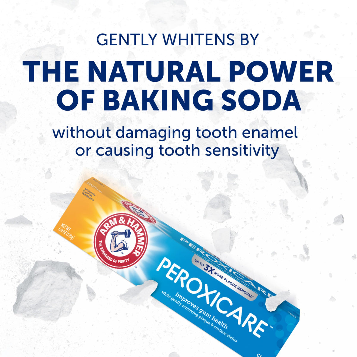 ARM & HAMMER Peroxicare Toothpaste for Gum Health, Baking Soda Toothpaste for Adults, Fluoride, Clean Mint, 6.0 oz (Pack of 4)