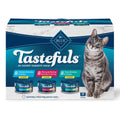 Blue Buffalo Tastefuls Flaked Wet Cat Food Variety Pack, Made with Natural Ingredients, Tuna, Chicken, Fish & Shrimp, 3-oz Cans (12 Count, 4 of Each)