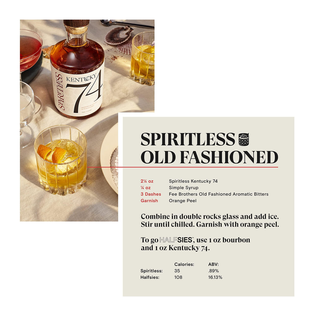 Kentucky 74 Non-Alcoholic Bourbon Whiskey, Award-Winning Alcohol-Free Spirit for Cocktails, 700ml Bottle