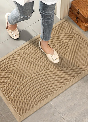 HIYARD Sturdy Front Door Mat, Absorbent Muddy Dirt Resist Welcome Door Mats Outdoor Indoor, Stain and Fade Resistant, Non-Slip Backing Entry Mat Low Profile Doormat for Entryway, 29×17, Beige