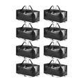 SpaceAid Heavy Duty Moving Bags 8 Pack, Large Storage Totes Bins with Backpack Straps, Strong Handles & Zippers, Packing Moving Boxes Supplies, College Dorm Room Essentials, Black