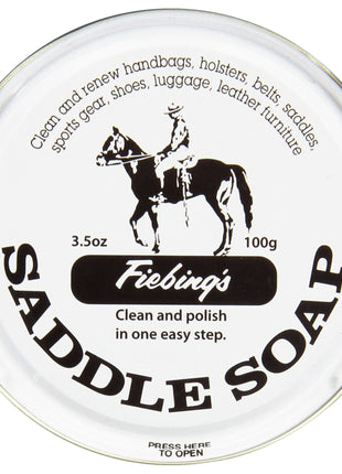 Fiebing's White Saddle Soap for Leather (3.5 oz Tin) - Leather Cleaner & Conditioner to Soften & Protect Leathercraft, Car Seat, Couch, Shoe & Saddles