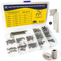 FIXXELY Set Screws Assortment Kit (M3, M4, M5, M6, M8) with Allen Keys – Durable 240 Pcs Metric Cup Point 304 Stainless Steel for Bathroom Fixtures, Door Knobs, Faucets, Plumbing, and More