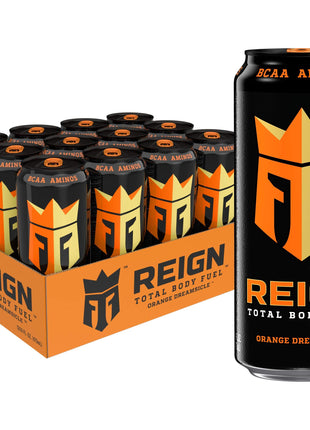 Reign Total Body Fuel, Orange Dreamsicle, Fitness & Performance Drink, 16 Fl Oz (Pack of 12)