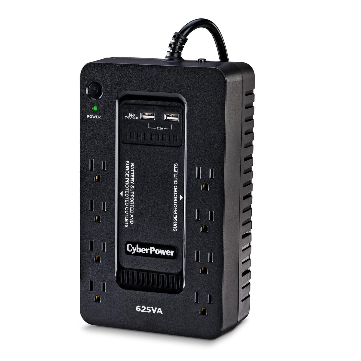 CyberPower ST625U Standby UPS System, 625VA/360W, 8 Outlets, 2 USB Charging Ports, Compact, Black