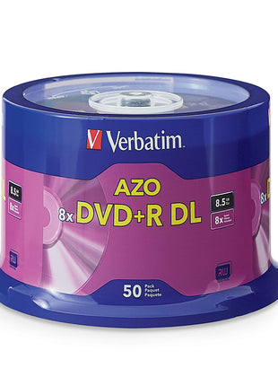 Verbatim DVD+R DL 8.5GB 8X with Branded Surface - 50pk Spindle, 50 - Disc