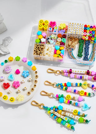 MINIMISSMIANYC 421PCS Beaded Keychain Making Kit for Women,Acrylic Heart Star Flower Letter Alphabet Bag Beads DIY Key Chain Charm Supplies Crafts Accessoriess Jewerly Making Kit for Kids Girls Boys
