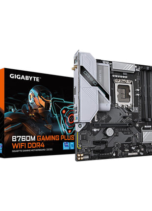 GIGABYTE B760M Gaming Plus WiFi DDR4 LGA 1700 Intel B760 M-ATX Motherboard, 2* M.2, PCIe 4.0, Front USB 3.2 Gen 1 Type-C, 6 GbE LAN, Q-Flash Plus, EZ-Latch
