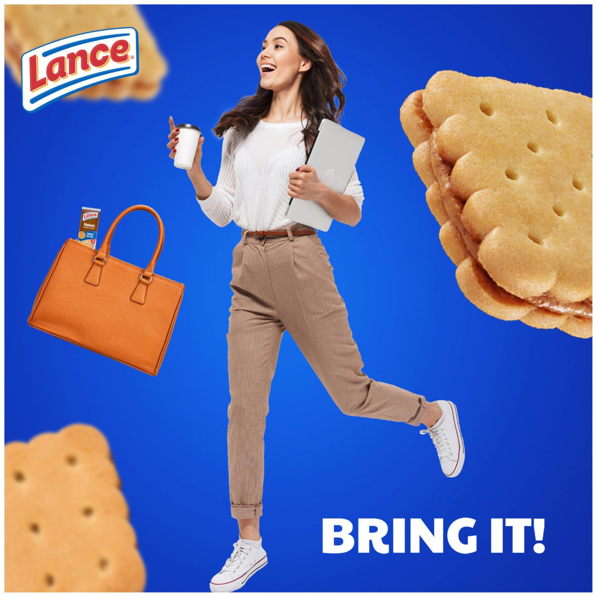 Lance Sandwich Cookies, Nekot Peanut Butter, 10 Individually Wrapped Packs, 6 Sandwiches Each