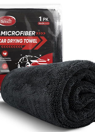 HOMEXCEL Professional Car Drying Towel (36 inchx 24 inch) with Twisted-Loop Technology, 1200GSM for a Streak-Free Finish – Microfiber Towels for Cars, Trucks, SUVs, RVs and Motorcycles