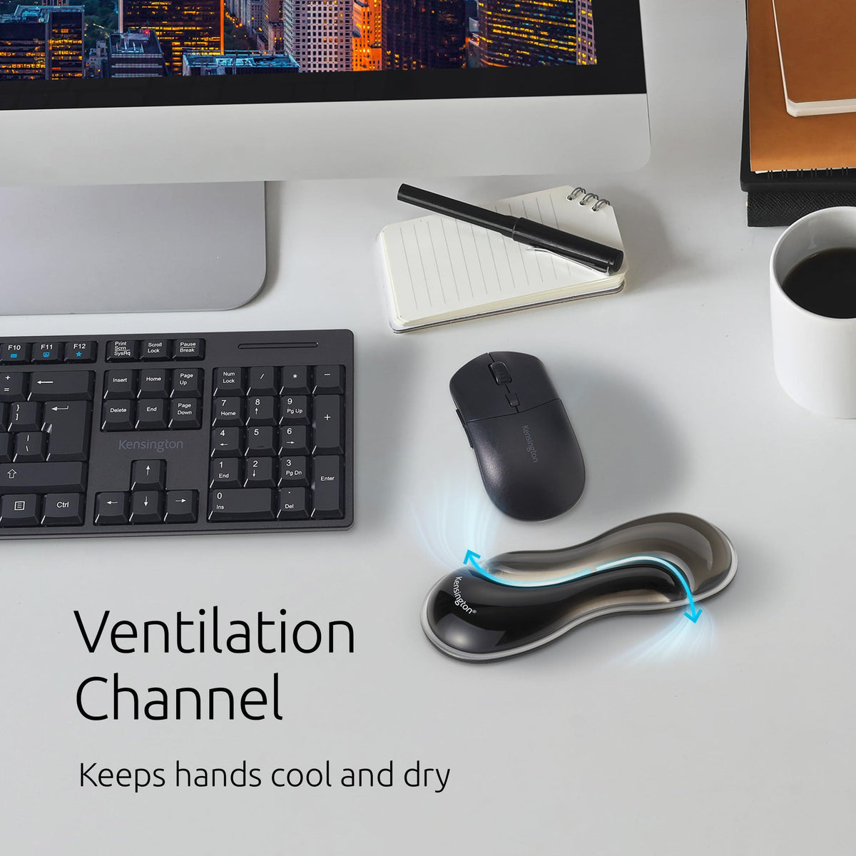 Kensington Slim Duo Gel Mouse Wrist Rest Support Cushion for Low Profile Mice & Trackballs, Ergonomic Mouse Wrist Support for Pain Relief, Comfortable Non-Skid Gel, Gray 7.56" x 2.83" x 0.87" K62438NA