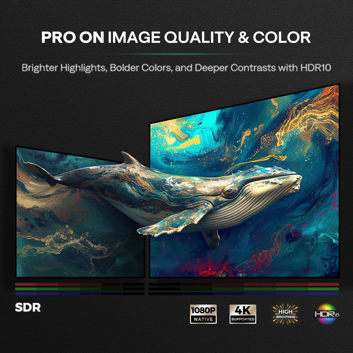 Aurzen Smart Projector with WiFi and Bluetooth, NetfIix Official, 20W Speakers, DoIby Audio & dbx-tv Total Sonics, Auto Focus & Keystone, Native 1080P Portable Outdoor Movie Projector