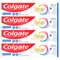 Colgate Total Whitening Toothpaste Paste, 5.1 oz, 4 Pack, Fluoride, Antibacterial, for Plaque, Gingivitis, Sensitivity, Stain Removal, Clinically Proven, Mint, Teeth Whitening, Stannous Fluoride