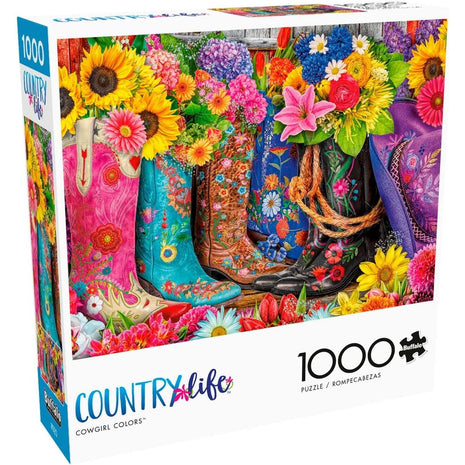 Buffalo Games - Cowgirl Colors - 1000 Piece Jigsaw Puzzle for Adults | Art by Lars Stewart, Made in USA, Recycled Board, Finished Size 26.75 x 19.75 in, Includes Poster, Giftable, Frameable Art