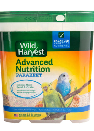 Wild Harvest Advanced Nutrition Diet For Parakeets 4.5 Pounds, Seed And Grain Mix