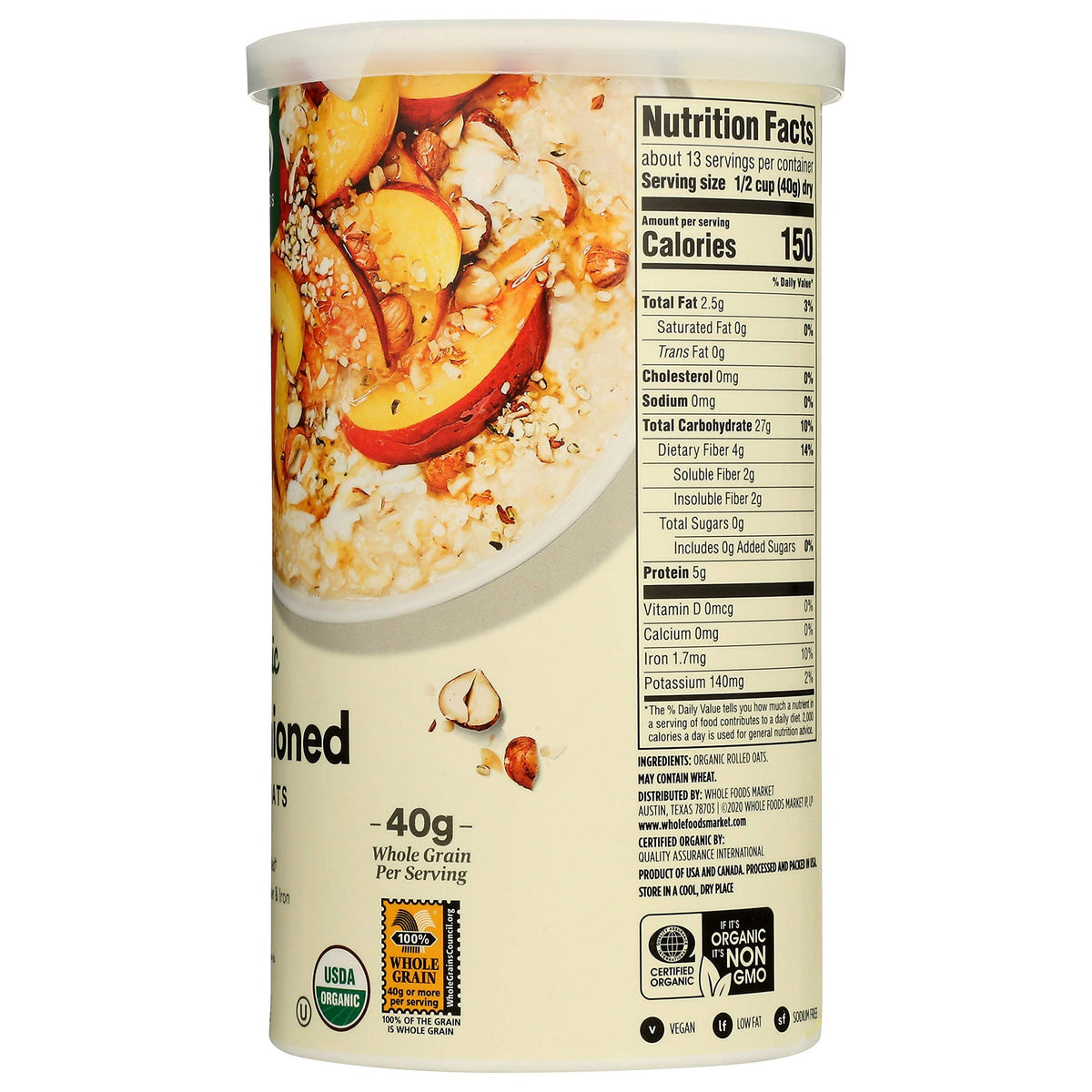 365 by Whole Foods Market, Organic Old Fashioned Rolled Oats, 18 Ounce
