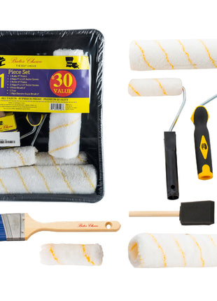 Bates- Paint Roller Kit, 19 pcs, Roller Set with Microfiber Sleeves & Frame | for Walls, Cabinets, Interior and Exterior Painting