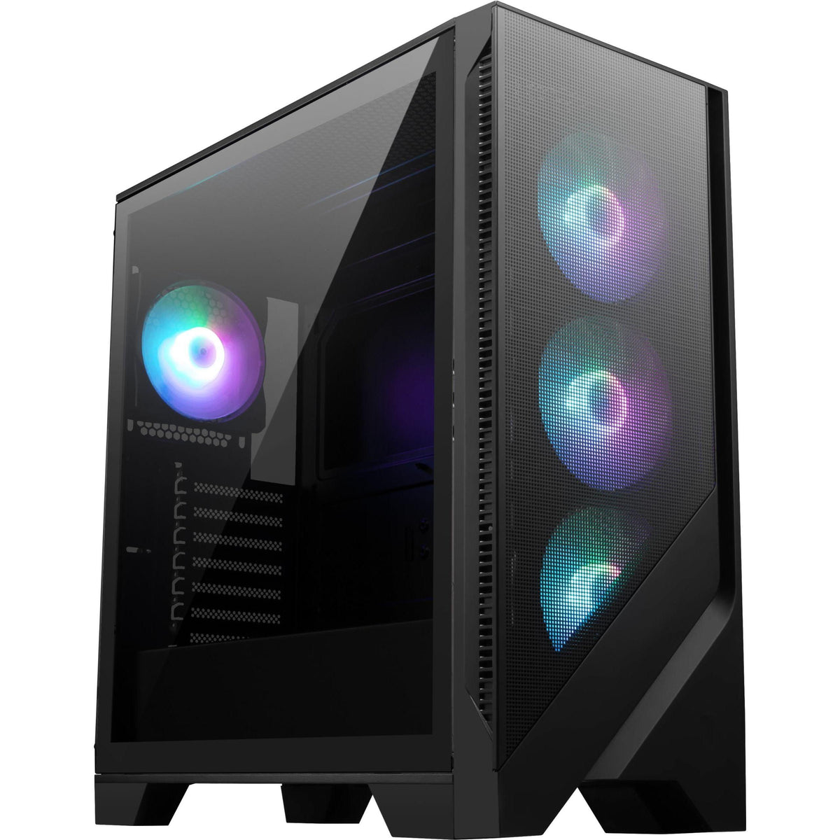 MSI MAG Forge 321R Airflow - Premium Mid-Tower Gaming PC Case - Tempered Glass Side Panel - ARGB 120mm Fans - Liquid Cooling Support up to 360mm Radiator - Vented Front Panel