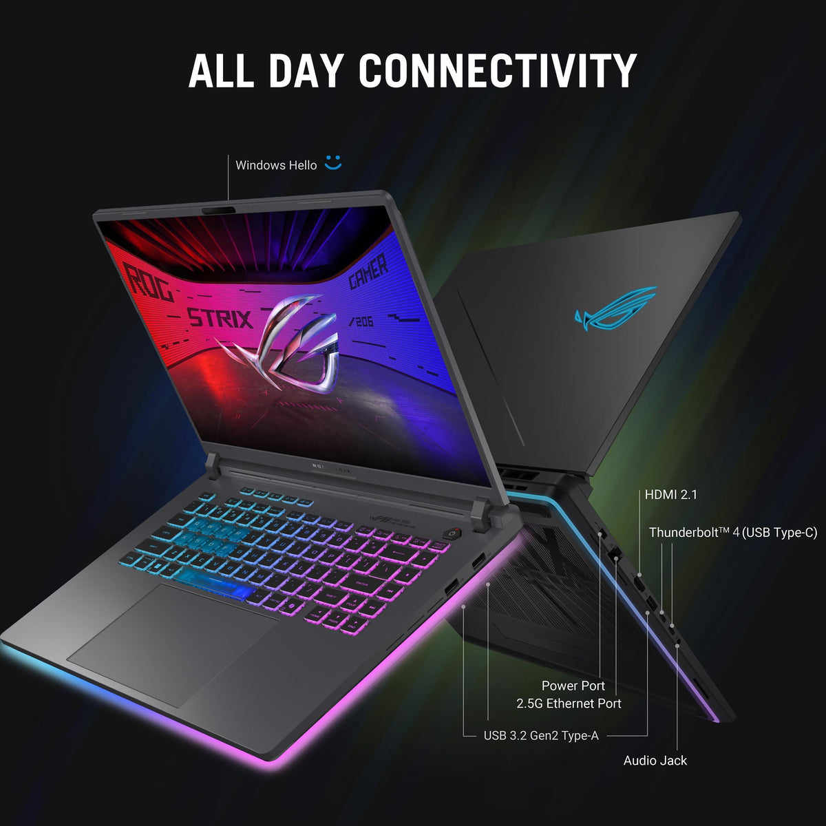 ASUS ROG Strix G16 (2025) Gaming Laptop, 16” FHD+ 16:10 165Hz/3ms Display, NVIDIA® GeForce RTX™ 5070 Laptop GPU, Intel® Core™ i9 Processor 14900HX, 32GB DDR5-5600, 1TB SSD, Wi-Fi 7, Win11 Home