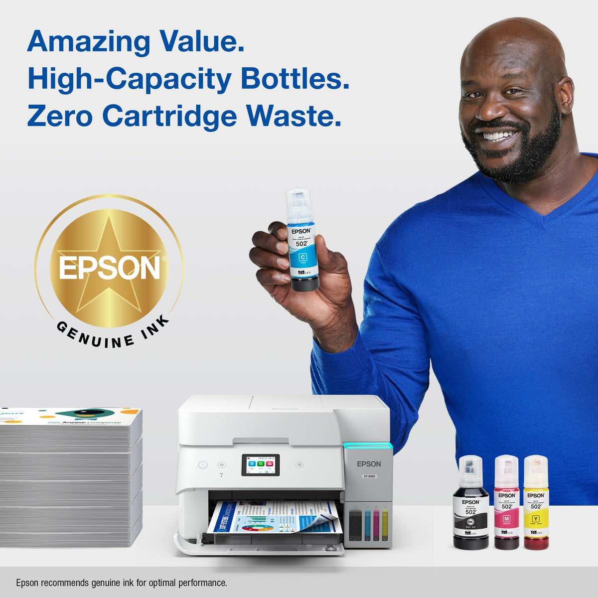 EPSON 502 EcoTank Ink Ultra-high Capacity Bottle Magenta Works with ET-2750, ET-2760, ET-2850, ET-3750, ET-3760, ET-3850, ET-4850, and other select EcoTank models, Magenta