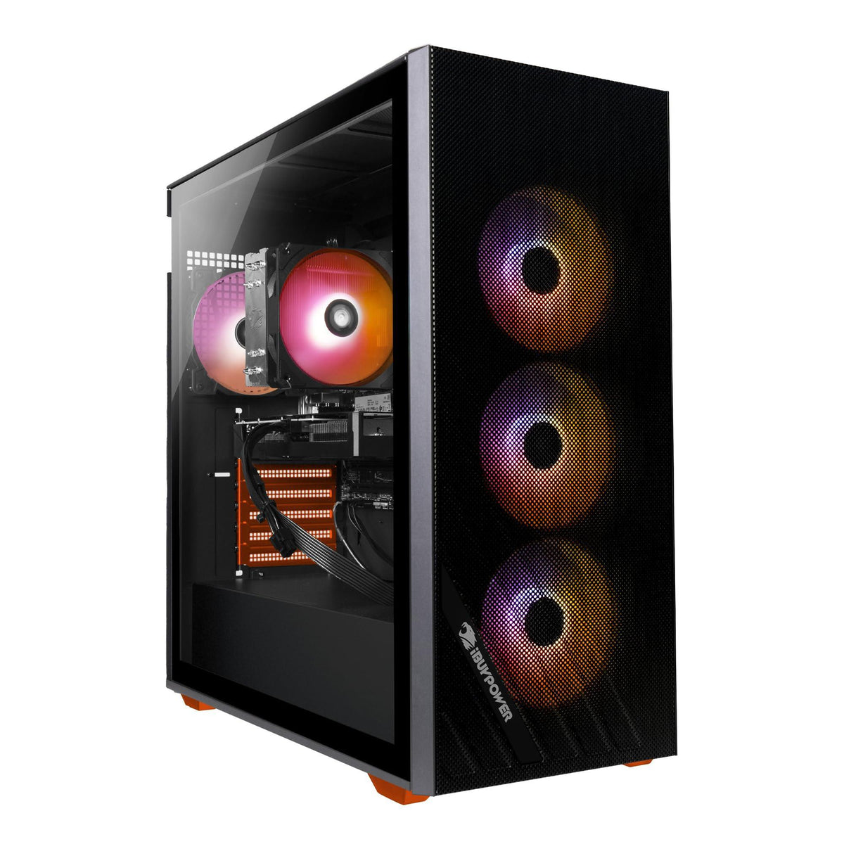 iBUYPOWER Scale Orange Gaming PC Desktop Computer (AMD Ryzen 7 5700 CPU, NVIDIA GeForce RTX 4060 8GB GPU, 16GB DDR4 Non-RGB 3200MHz RAM (8x2), 500GB NVMe SSD, WiFi Ready, Windows 11 Home) - SCA7N4603