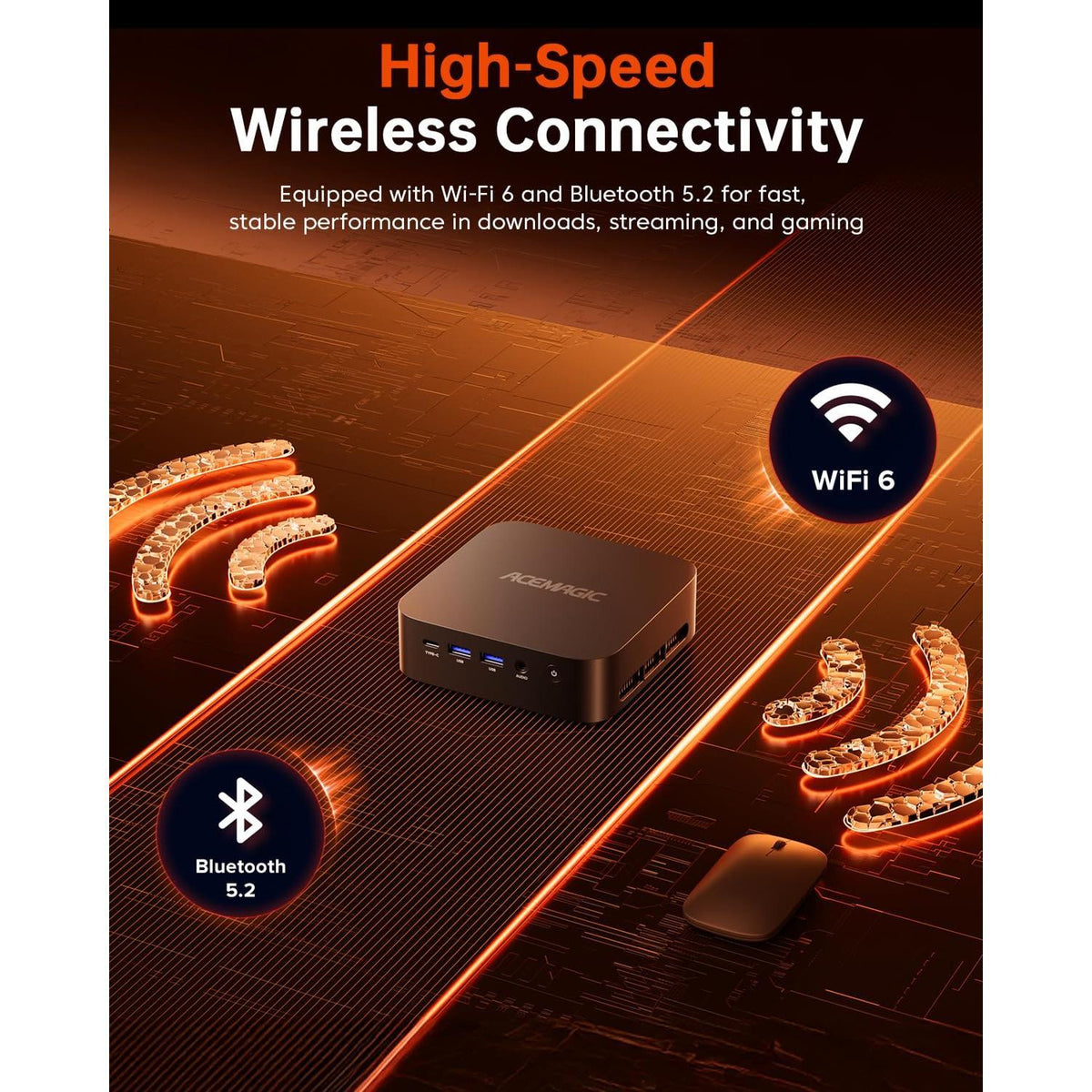 ACEMAGICIAN Kron Mini K1 Mini PC, Ryzen 7 5825U(Upgraded 5700U/7430U), 16GB DDR4 512GB SSD Mini Computers(up to 4.5Ghz), Light Gaming Desktop 4K Triple Display Mini Desktop Bluetooth/WiFi6/Office