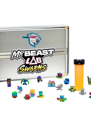 MRBEAST LAB Swarms Atomic Series Cash Case, 18-Pack Micro Beasts | 1-inch figures, 85+ to collect, shake & reveal 2 with water; collectible toy for MrBeast fans, kids 5+