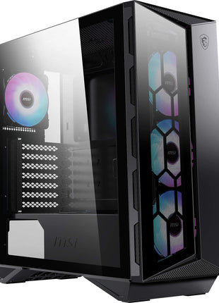 MSI MPG GUNGNIR 110R - Premium Mid-Tower Gaming PC Case - Tempered Glass Side Panel - 4 x ARGB 120mm Fans - Liquid Cooling Support up to 360mm Radiator - Two-Tone Design