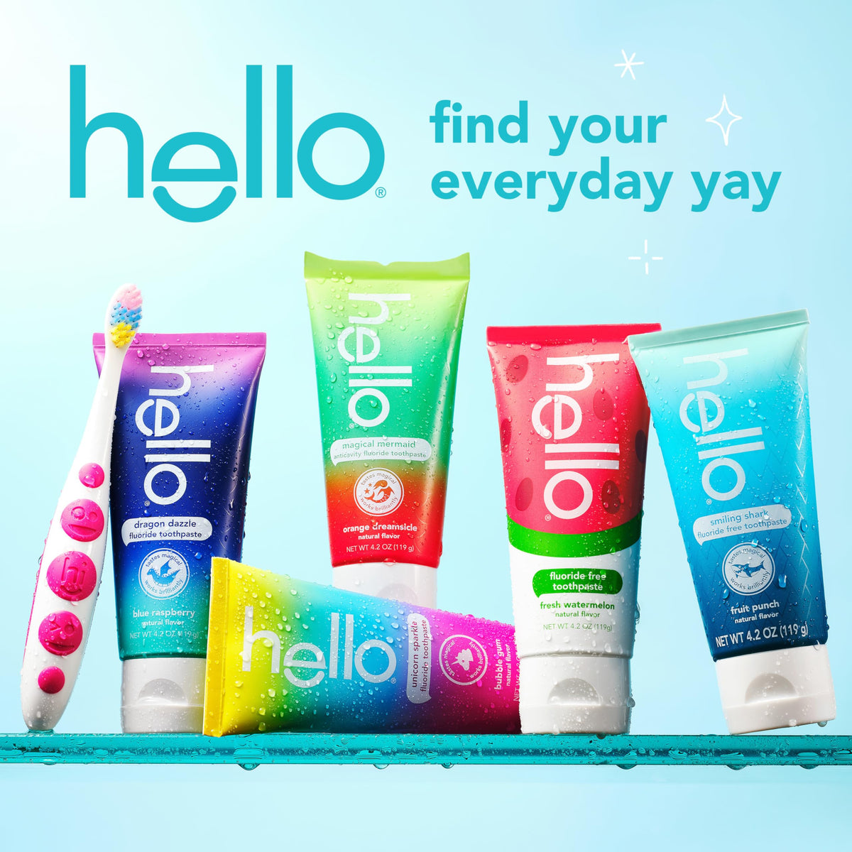 hello Fresh Watermelon Fluoride Free Kids Toothpaste, 4.2 Oz Tube