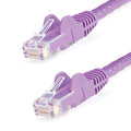StarTech.com 6in CAT6 Ethernet Cable - Purple CAT 6 Gigabit Ethernet Wire -650MHz 100W PoE RJ45 UTP Network/Patch Cord Snagless w/Strain Relief Fluke Tested/Wiring is UL Certified/TIA (N6PATCH6INPL)