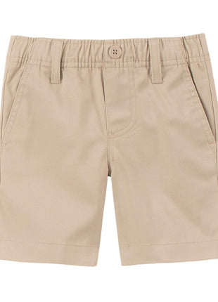Nautica Boys' School Uniform Flat Front Twill Short, Khaki/Pull-on, 6