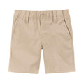 Nautica Boys' School Uniform Flat Front Twill Short, Khaki/Pull-on, 6