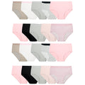 Fruit of the Loom Girls' Tag Free Cotton Brief Underwear Multipacks, Brief-20 Pack-Black/Pink/Grey