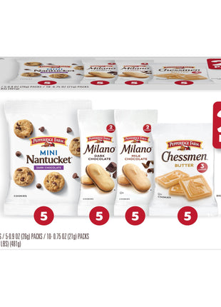 Pepperidge Farm Cookies Variety Pack, Snack Packs, 20 Pk