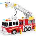 Extra Large Toddler Fire Truck Toys for Boys with 33-inch Ladder, Realistic Sirens, Lights & Sprinkler Pump, Big Firetruck Emergency Vehicle, Kids Toys for Age 3, 4, 5, 6, 7, Christmas Birthday Gift