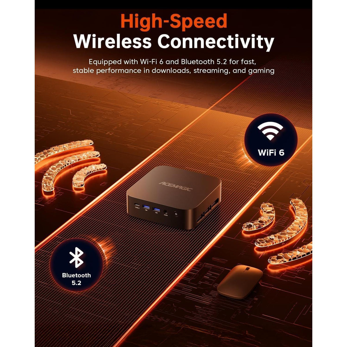 ACEMAGICIAN Kron Mini K1 Mini PC Gaming, AMD Ryzen 5 7430U (equiv to 5850U, 6C/12T, Up to 4.3Ghz), 16GB DDR4 512GB SSD Mini PC Computers Micro Desktop PC 4K Triple Display WiFi6 BT5.2