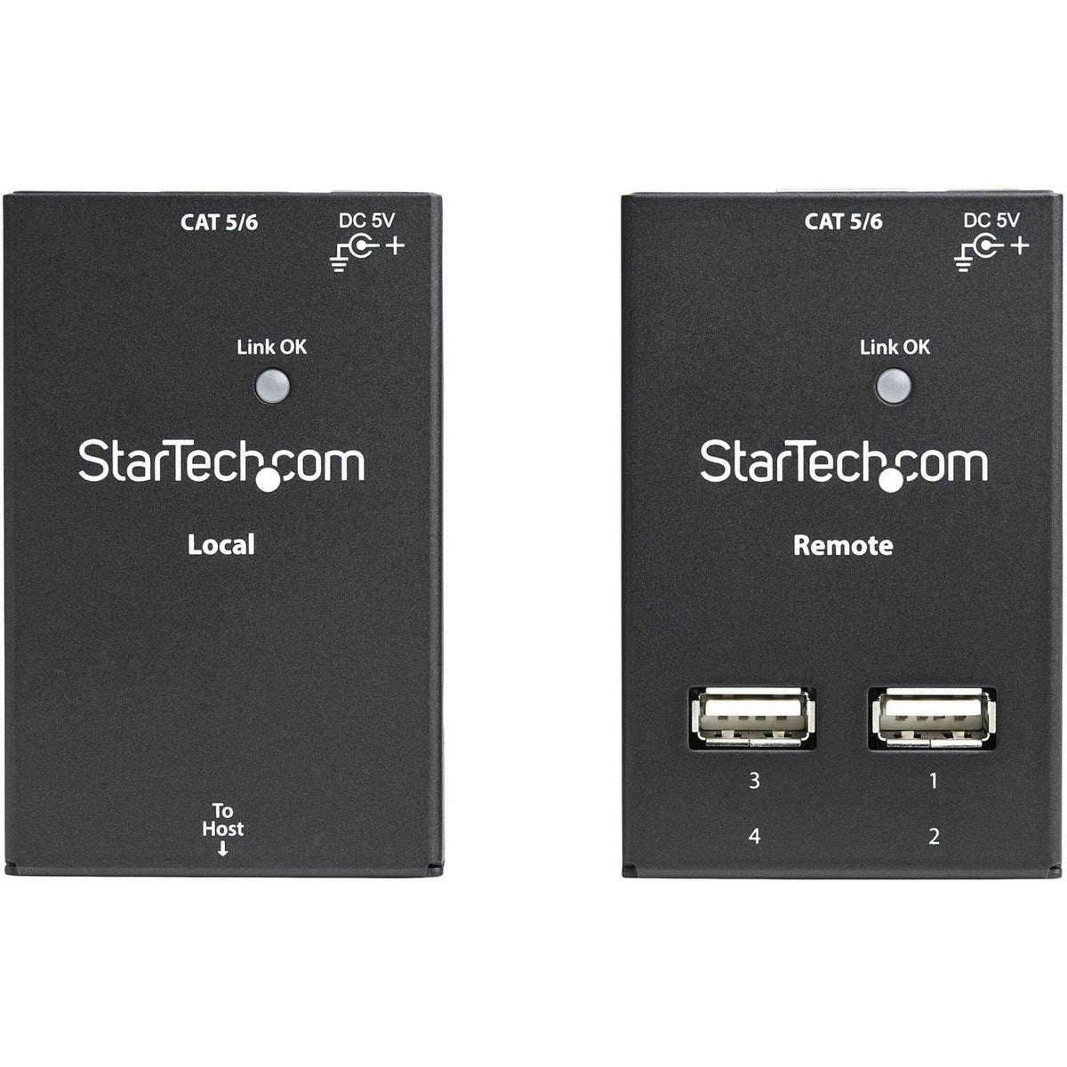 StarTech.com 4-Port USB 2.0 Extender - 130ft (40m) USB Over Cat5/Cat6 Extender - Compact USB 2.0 Over Ethernet Extender, TAA (USB2004EXTV)