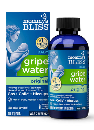 Mommy's Bliss Gripe Water Original, Infant Gas & Colic Relief, Gentle & Safe, 2 Weeks+, 4 Fl Oz (Pack of 1)