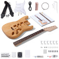 Leo Jaymz DIY ST Style Electric Guitar Kits with Roasted Pine Body and Maple Neck - Laurel Wood Fingerboard,Strap and All Components Included (ST Roasted Pine)