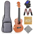 Ranch Concert Ukulele - Ukelele 23inch Beginner Professional Kit with 12 Online Lessons, Gig Bag, Tuner, Strap, Aquila Strings Set