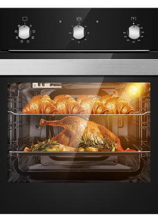 Wall Ovens 24 inch Electric,Built-in Single Wall Ovens, Convection Wall Oven with Rotisserie, 8 Cooking Functions,2900W,240V,2.15Cu.f Mechanical Knobs Control, Black Tempered Glass Finish