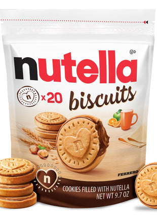 Nutella Biscuits Cookies Filled with Nutella Hazelnut Spread, Sweet Snack Pack, 9.7 oz
