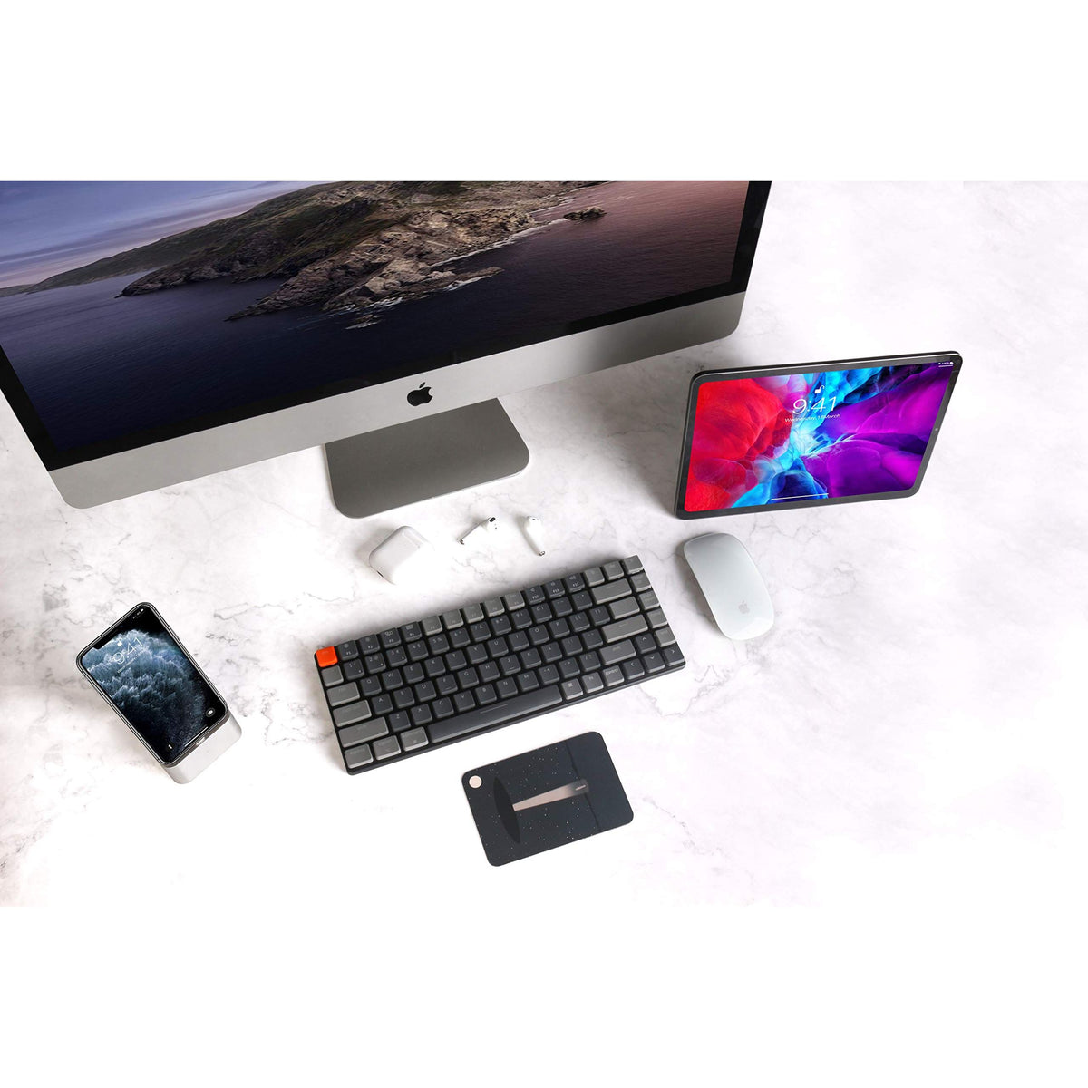 Keychron K3 Version 2, 84 Keys Ultra-Slim Wireless Bluetooth/USB Wired Mechanical Keyboard with White LED Backlit, Low-Profile Keychron Mechanical Brown Switch Compatible with Mac Windows