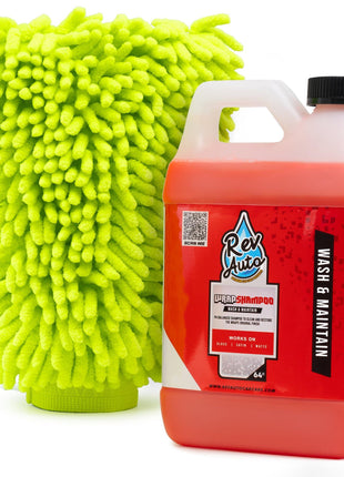 Rev Auto Vinyl Wrap Car Wash Soap Kit - Includes 64oz Car Wash Soap For Vinyl Wrap & Microfiber Wash Mitt | Works in Foam Cannon & Bucket Washes | pH-Balanced, Safe For All Finishes
