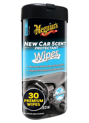 Meguiar's New Car Scent Protectant Wipes, Car Wipes For Drivers & Detailers—Car Cleaning Wipes That Clean, Protect And Freshen; Car Interior Wipes For Cars, Trucks & Suvs - 30 Count