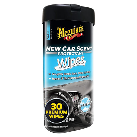 Meguiar's New Car Scent Protectant Wipes, Car Wipes For Drivers & Detailers—Car Cleaning Wipes That Clean, Protect And Freshen; Car Interior Wipes For Cars, Trucks & Suvs - 30 Count