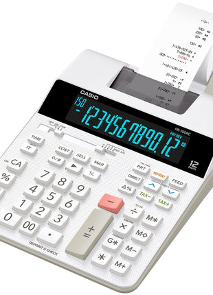 Casio HR-300RC – Printing Calculator with Backlit LCD Display | Cost/Sell/Margin, Tax & Time Functions | Re-Print & 150-Step Check | Ideal for Personal, Business & Office Use