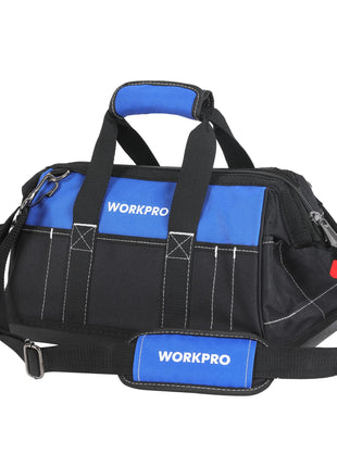 WORKPRO 16-inch Wide Mouth Tool Bag with Water Proof Molded Base