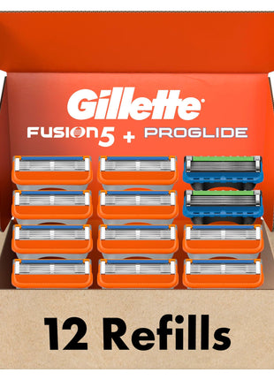 Gillette Fusion5 and ProGlide Men's Razor Blade Refills, 5-Blade Cartridges, Variety Pack, 12 Count