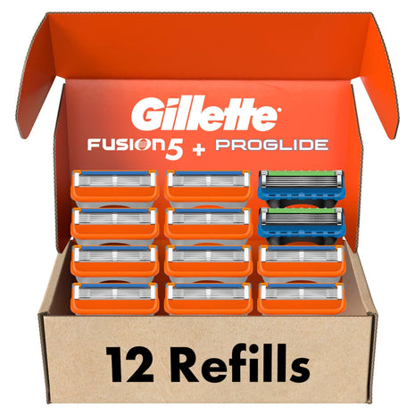 Gillette Fusion5 and ProGlide Men's Razor Blade Refills, 5-Blade Cartridges, Variety Pack, 12 Count